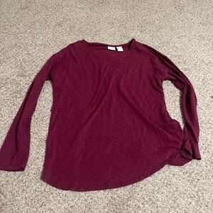 Women's Burgundy Long Sleeve Top
